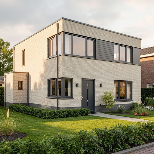 vrijstaande woning in Gorinchem met antracietkleurige kunststof kozijnen en groene voortuin