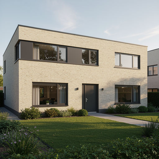 vrijstaande woning in Breda met antraciet kunststof kozijnen en groene voortuin