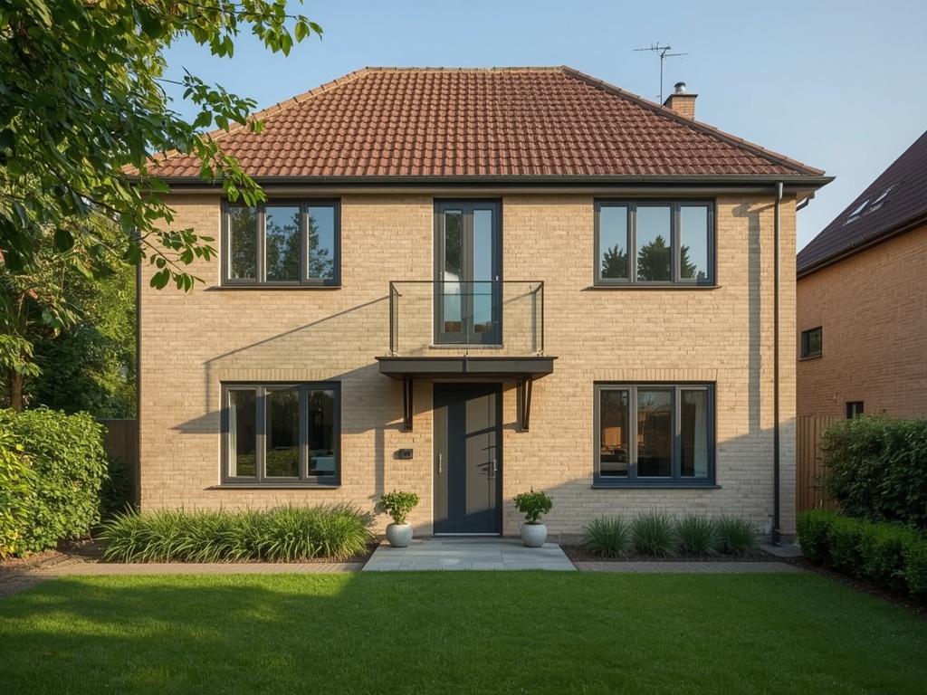 vrijstaande woning in Waalwijk met antracietkleurige kunststof kozijnen en groene voortuin