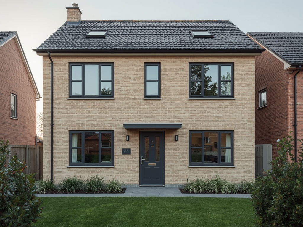 vrijstaande woning in Rijswijk Noord-Brabant met antraciet kunststof kozijnen en groene voortuin