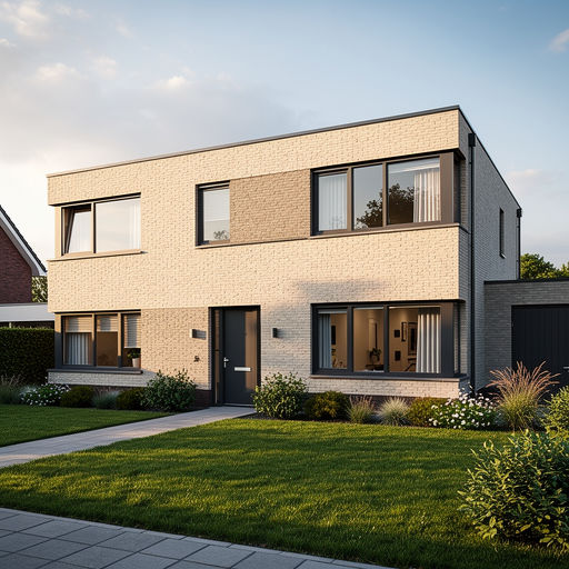 vrijstaande woning in Loon op Zand met antraciet kunststof kozijnen en groene voortuin