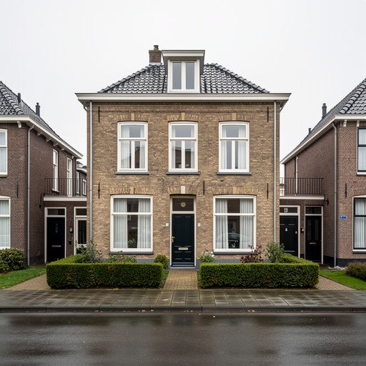 rijtjeswoning in Waalwijk met nieuwe witte kunststof kozijnen aan de straatkant